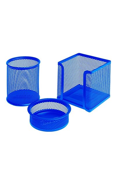 Bigpoint Blue Metal Perforated Set of 3