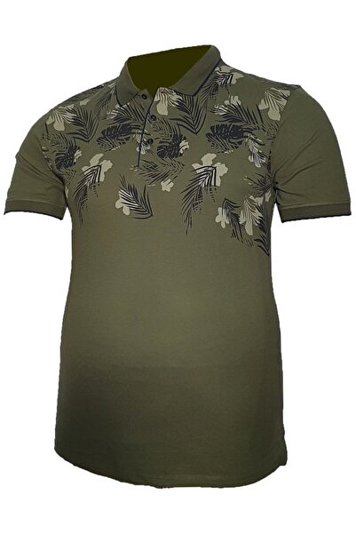 Dio Rise Ανδρικό μπλουζάκι πόλο με πράσινο φλοράλ σχέδιο