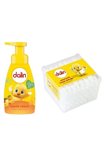Dalin Foam Soap Mango Orange 200ml and Safety Ear Stick 56 Pieces