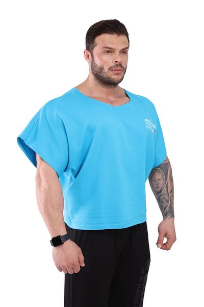 Big Sam Men's Blue Printed Sports T-Shirt