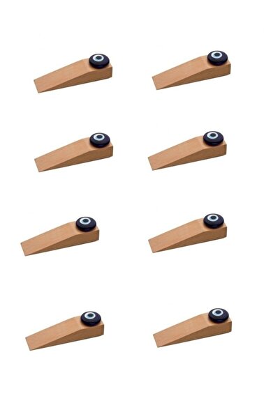 LEVA 8 Pieces Wooden Door Stopper Door Block Wooden Evil Eye Beaded Door Stopper Kapıtakoz6