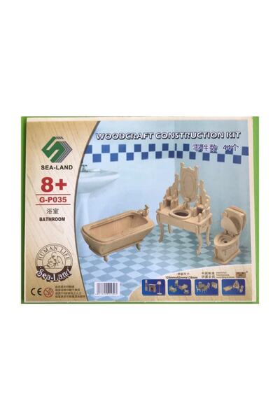 Genel Markalar Ahşap Maket Banyo Eğitici Boyanabilir