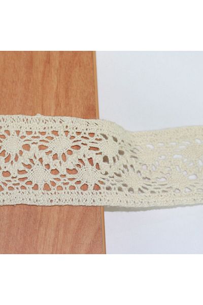 tuhafiyecimiz Cream Cotton Lace 50 mm