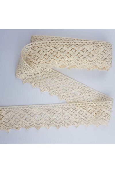 tuhafiyecimiz Eninde Cream Cotton Edge Lace 7222 55 mm