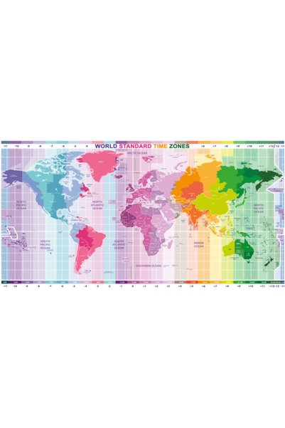 okul posterleri World Standard Time Zones
