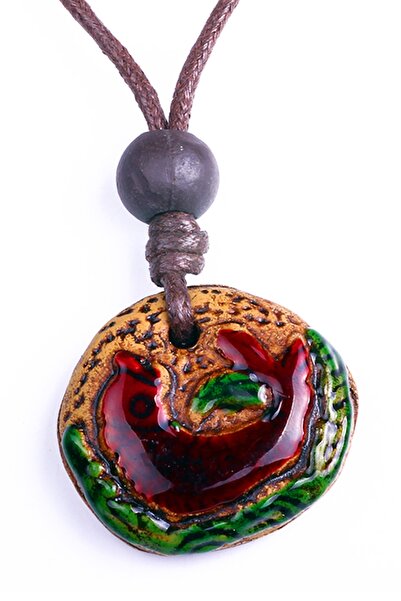 dejavu ticaret Unisex Red Aztec Mixcoatl Icon Natural Necklace