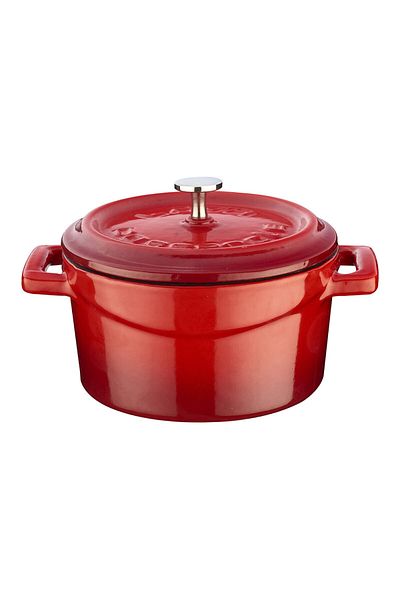 Lava Cast Iron Mini Pot Inner Diameter 10 Cm - Red