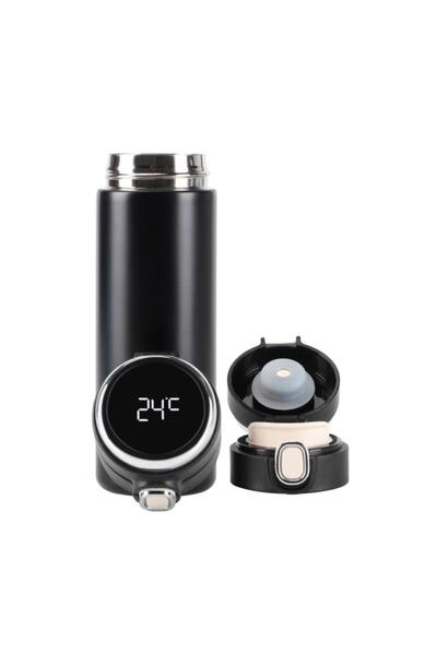 DAPHNELA Siyah Led Sıcaklık Göstergeli Sızdırmaz Akıllı Vakumlu Mug Siyah Ter...