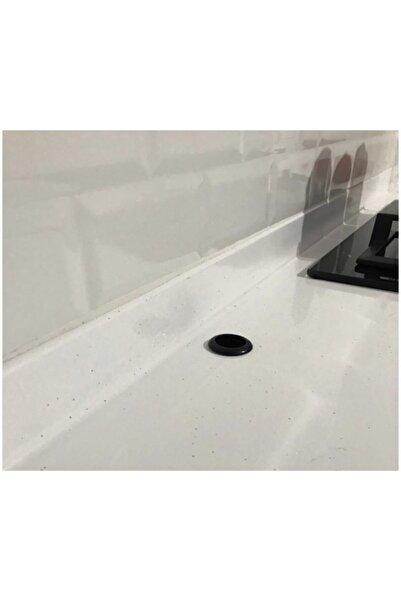 EYM 3 Adet Doğalgaz Flex Hortumu Için Mermer Üstü Delik Tıpası Tapası Yüzük Siyah