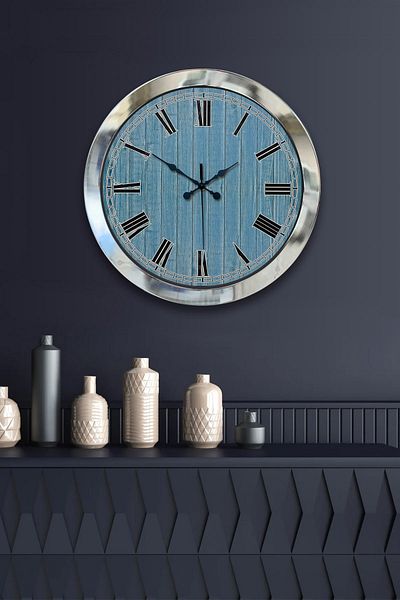 Kasva Concept Gift 36 cm Chrome Metal Milano 2 Wall Clock
