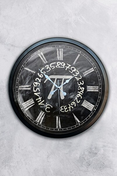 AİB STORE هدية ساعة حائط بي معدنية سوداء مقاس 40 سم