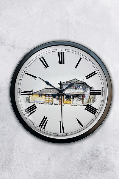 Kasva Concept 40 cm Black Metal Vintage Home Wall Clock
