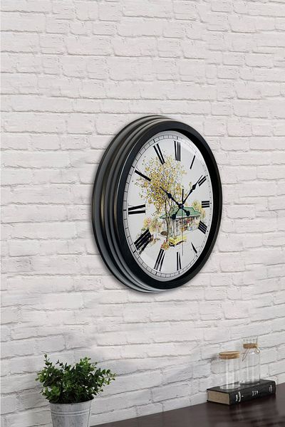 Kasva Concept 40 cm Black Metal Vintage Home Wall Clock