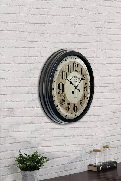 Kasva Concept Gift 40 Cm Black Metal Large Digit Wall Clock