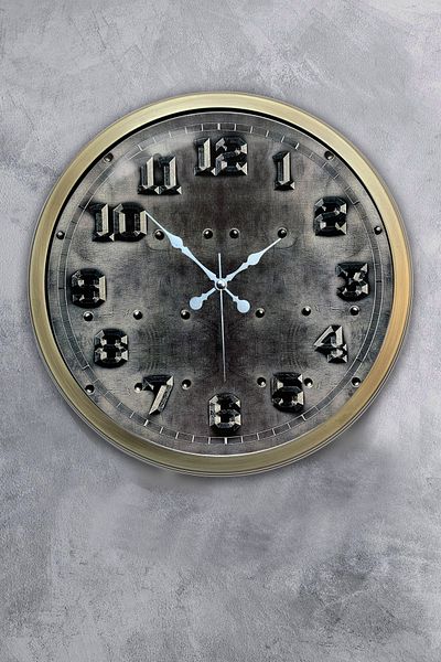 Kasva Concept Gift 40 cm Antique Metal Iron Wall Clock