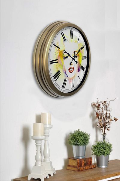 Kasva Concept 40 cm Antique Metal Women's Gift Wall Clock