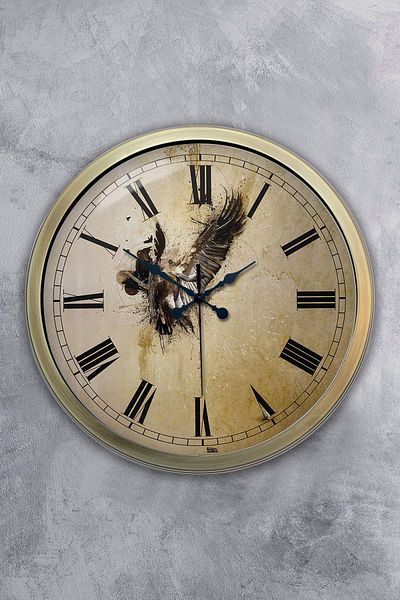 Kasva Concept Ρολόι τοίχου με αντίκα μεταλλικό σχέδιο 40 cm