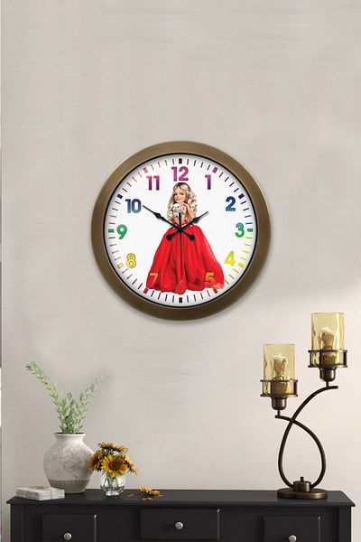 Kasva Concept 36 cm Tumbled Metal Young Girl Wall Clock