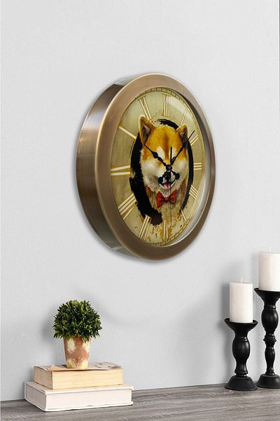 Kasva Concept Δώρο 36 εκ. Αντίκα Μεταλλικό Ρολόι Τοίχου Wolf