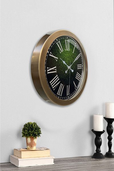 Kasva Concept 36 cm Antique Metal Green Wall Clock