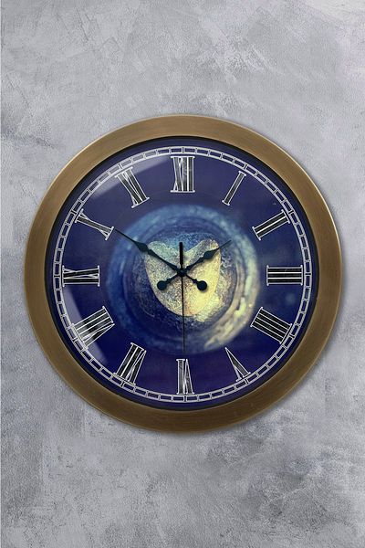 Kasva Concept Gift 36 cm Antique Metal Stone Heart Wall Clock