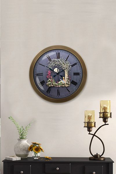 Kasva Concept 36 cm Tumbled Metal Moon Wall Clock