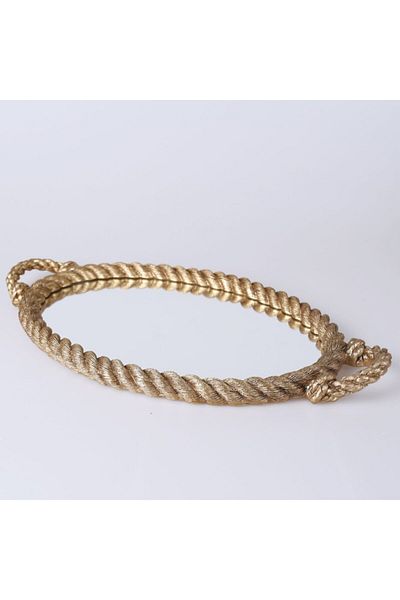 Selim Rope Mirrored Tray Gold
