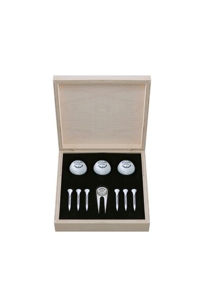 zekupp Profesyonel 3 Golf Topu 6 Tee Ve Marker Ahşap Kutulu Set