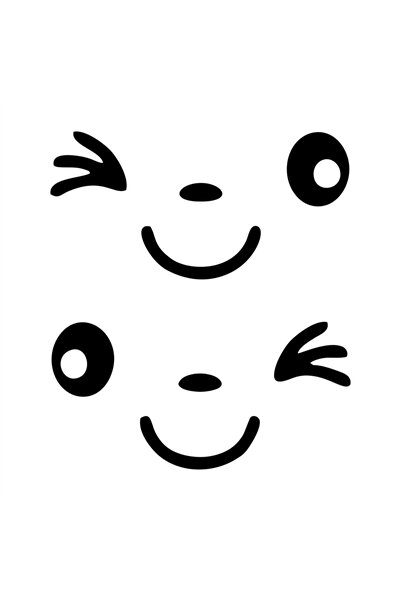 Quart Aksesuar قطعتان من ملصقات المرايا الجانبية السوداء للوجه المبتسم