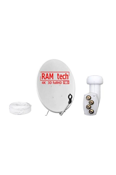 RAMTECH Tek Çanak Dörtlü Lnb Takım Anten Seti