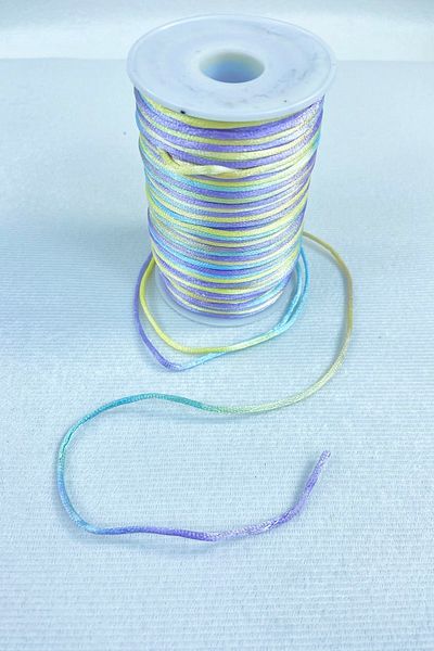 Hobigram 1 mm Floş Satin Ip Panglică Ață Colier Brățară Ață Albastru Galben Tonuri Colorate 10 metri