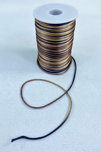 Hobigram Κορδέλα με σατέν σχοινί 1 mm Κολιέ Βραχιόλι με κορδόνι καφέ αποχρώσεις έγχρωμο 10 μέτρα