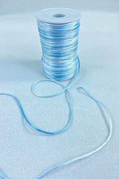 Hobigram 1 mm Floş Satin Ip Panglică Ață Colier Brățară Ață Tonuri Albastre Colorate 10 Metri