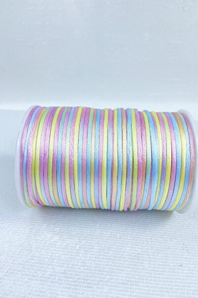 Hobigram 5 μέτρα Κορδόνι Σατέν Κορδόνι Κολιέ Βραχιόλι Σχοινί Νερό Πράσινο Κίτρινο Αποχρώσεις Πολύχρωμο 5 μέτρα – Πλεξούδα