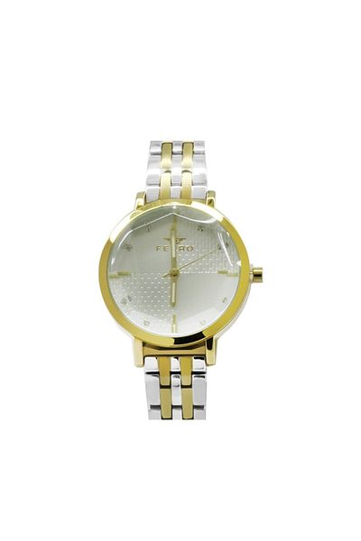Tesbihane Gold-silver Color Steel Cord Women's Wristwatch Th-fl21252a-d