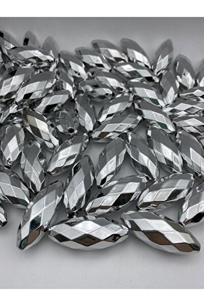 Hedef Bijuteri 100 جرام خرز شعير معدني كبير منقوش بالنيكل / فضي اللون، خرز حق...