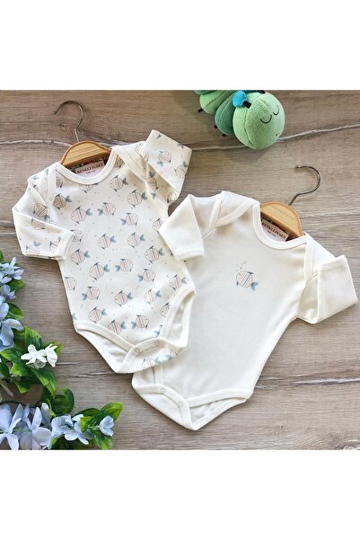 Renkli Puset بدلة أطفال قطنية بأكمام قصيرة مكونة من قطعتين على شكل سمكة