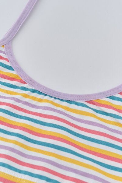 Dagi Lila Desenli Kız Çocuk Desenli Büstiyer