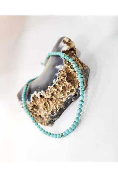 Yüksel Boncuk 4 Mm Turquoise (original) String Natural Stone