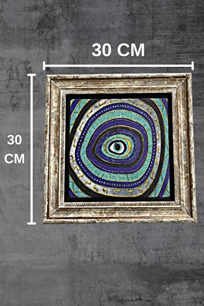bluecape Doğal Taş Dekoratif 30x30 Cm Spiral Nazarlık Tablo
