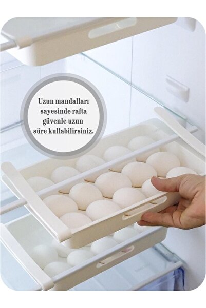 Hayveys Practical Snap-on Latch Shelf Egg Holder 15-Piece In-Cabinet Egg Storage Box (D-32)
