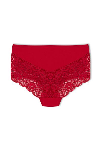 HNX Red Lace High Waist Plus Size Women's Panties