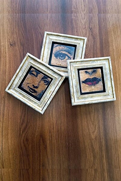 Resmo Doğal Taş Dekoratif Nalan 3'lü Set Tablo 20x20 Cm