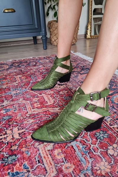 Topukla Footwear 019 1007 Γυναικείες καλοκαιρινές σουέτ μπότες με τακούνι