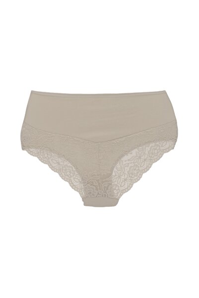 HNX Γυναικεία εσώρουχα 2 συσκευασιών Βαμβακερή ψηλόμεση δαντέλα Λεπτομέρεια Plus Size