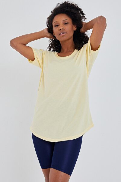 Tarz Cool Light Yellow Casual Women's T-shirt - KTCPS001R01S