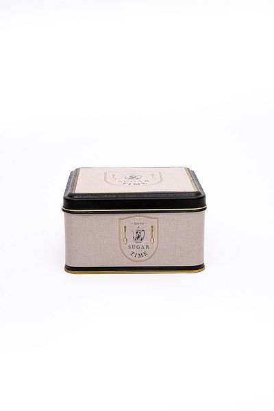 EVLE Er026-6f Azura Sugar Patterned Square Metal Storage Container 16x16 Cm