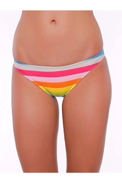 manolyabutik Γυναικείο πολύχρωμο κλασικό πάτο μπικίνι