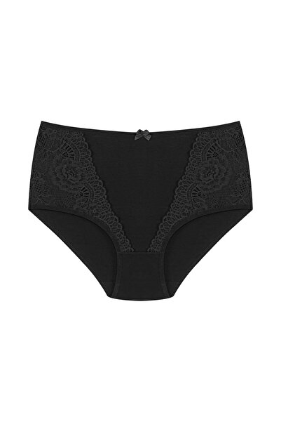 HNX Chiloți Bato din bumbac, 3 piese, talie înaltă, mărime mare, cu detaliu din dantelă