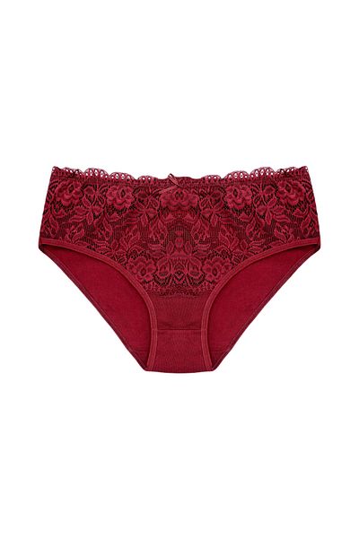 HNX Γυναικεία μπορντό δαντέλα ψηλόμεση Plus Size Bato κιλότα
